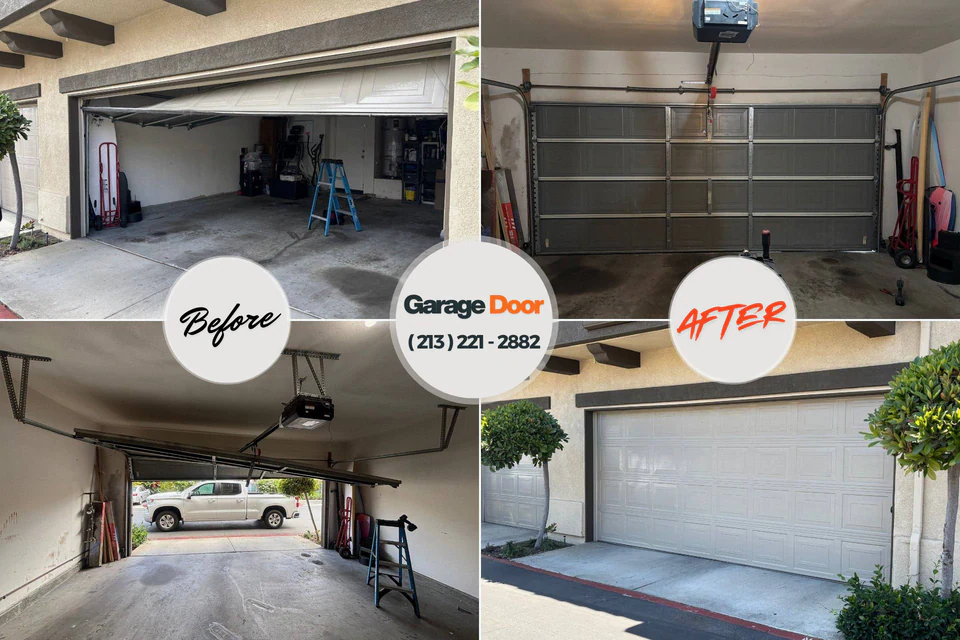 Before and after: garage door installation Paincourtville, LA